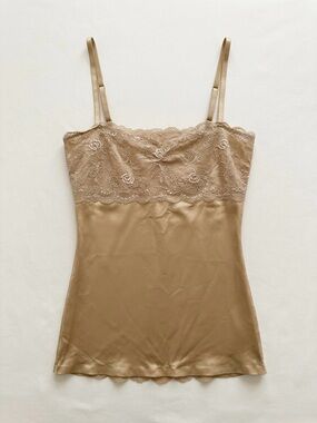Hickey Freeman Lace-Trim Slip in Tan
